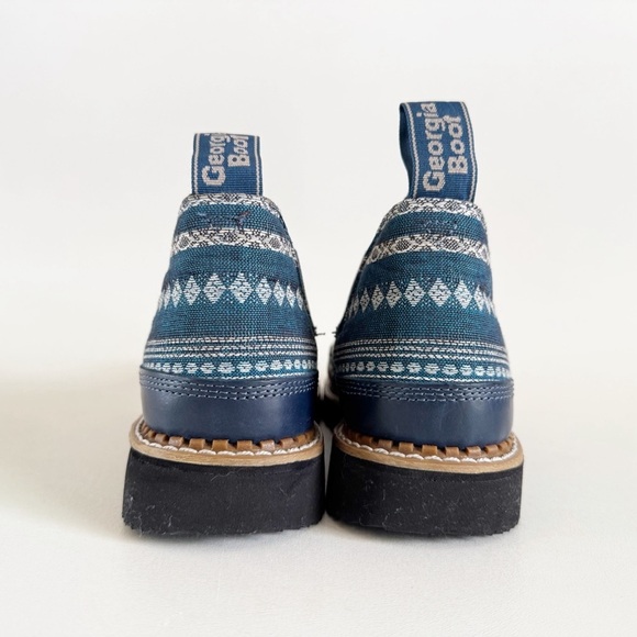 Georgia Giant Romeo Boot Women's US 7 Blue Leather Southwest Print Steel Toe - Picture 6 of 8